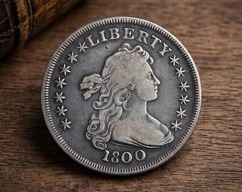 Rare 1800 Draped Bust Silver Dollar, Old Silver Coins for Collectors,   American Liberty Collectible Coins Collection, Vintage Ancient Coins