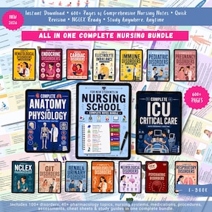 Complete Nursing Bundle | Nursing Disorders, NCLEX, Anatomy, Pharma, Med Surg Notes (PDF Download)