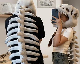 3D Dinosaurier Skelett Plüsch Hoodie - Tragbares Fossilien Kostüm, kuscheliges Knochen Sweatshirt
