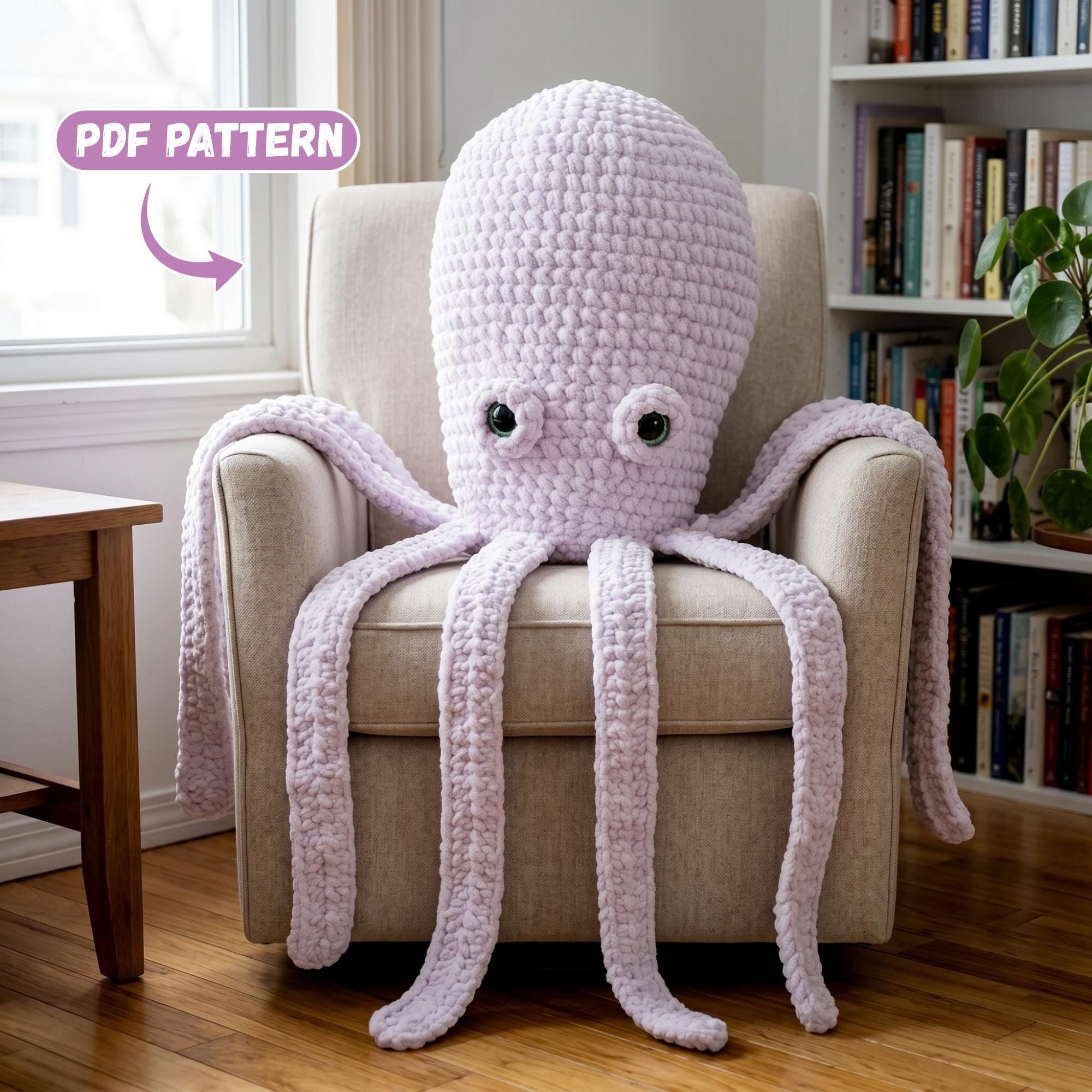 30 Chenille Yarn Crochet Patterns for Soft Plushies, Cozy Decor, and Cute Gifts 27 Giant Crochet Octopus Pattern