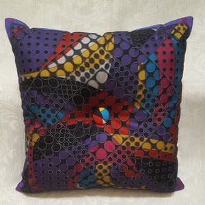 Colorful Silky Pillow constructed with Vintage Scarves
