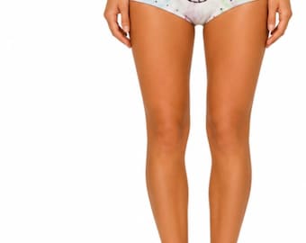Tie Dye Peace Sign Festival Booty Shorts | One of a Kind Hand Dyed Women's Bottoms | Boho Rave Bottoms | Hippie Rave Wear | House of Aura