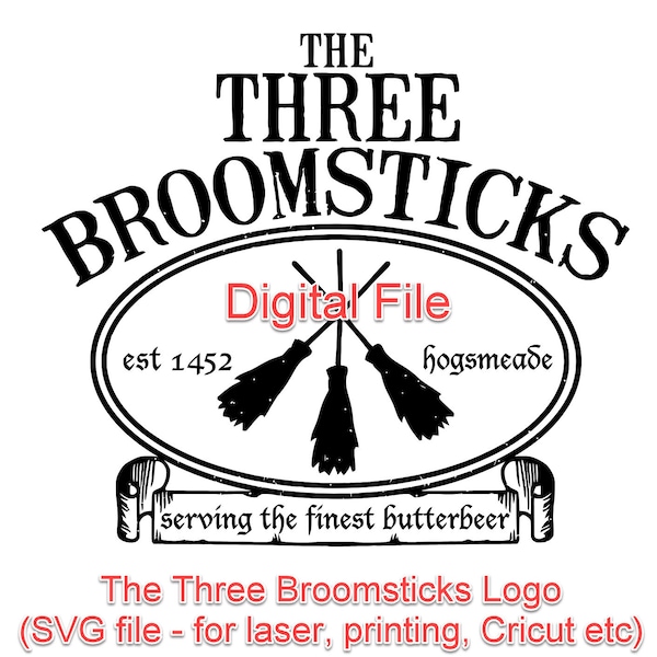 Three Broomsticks SVG,  Laser, Laser Cutters, Cricut, Clipart