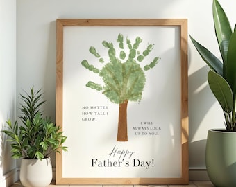 Tree Father's Day Handprint Art Printable, DIY Gift for Dad, Dad Father's Day Card, Print & Frame, You Are Tree, Instant Download