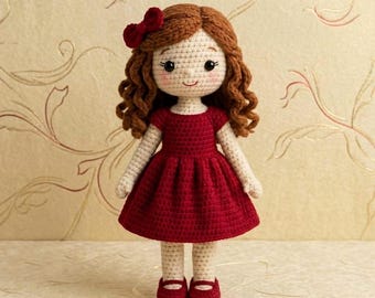 Patrón de ganchillo para muñeca amigurumi, tutorial avanzado para muñeca niña (descarga en PDF)