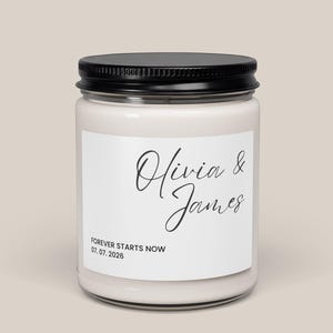 Vela de boda personalizada, vela de compromiso personalizada, regalo con los nombres de la pareja: ¡Para siempre empieza ahora!