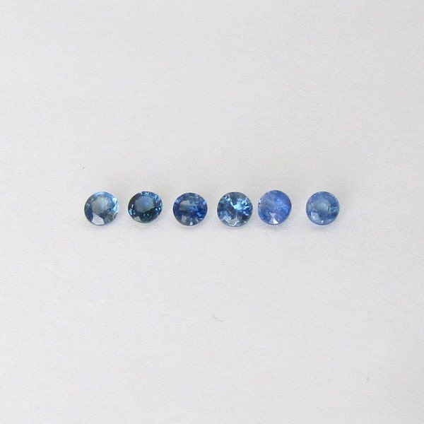 Genuine Blue Sapphire, Round Cut, lot (6) of 0.69 carat