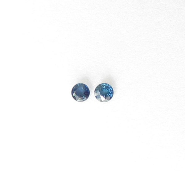 Genuine Blue Sapphire, Round Cut, Lot (2) of 0.44 carat