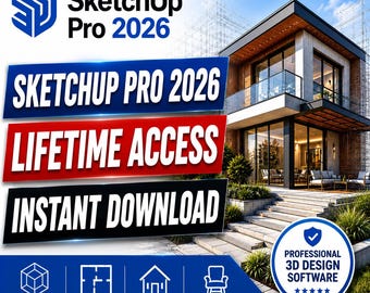 Acceso de por vida a SketchUp Pro 2026 / Software de modelado 3D / Descarga digital instantánea / Windows