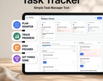 Aplicación web EasyTask para el seguimiento de tareas / Planificador de productividad minimalista / Organizador de tareas diarias / Herramienta sencilla para la gestión de tareas