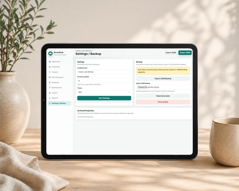 RentalHub - Webbläsarapp för spårning av hyresfastigheter, hyresbetalningar och utgiftshanterare för hyresvärdar, spårning av hyresavtal för hyresgäster, ingen Excel - digital nedladdning bild 10