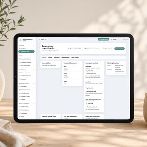 Family Emergency Binder Browser App, Just In Case Planner, Emergency Organizer, End of Life Binder, Digital Family Records, Local Storage image 4