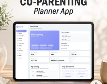 Aplicación de navegación para la crianza compartida / Planificador de crianza compartida y seguimiento del calendario de custodia / Organizador de manutención infantil y gastos compartidos / Planificador familiar digital