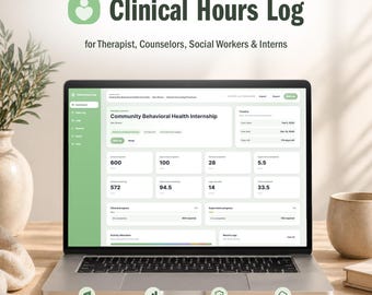 Clinical Supervision Hours Log Template | Counseling Internship Tracker | Clinical Hours Tracker | Therapy Practicum Browser App