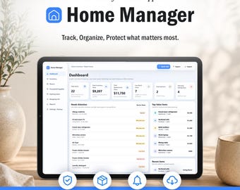 Home Inventory Tracker App | Home Manager | Household Inventory Manager | Insurance Home Inventory | Local Browser App | Instant Download