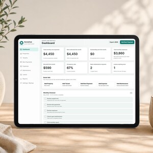 RentalHub - Webbläsarapp för spårning av hyresfastigheter, hyresbetalningar och utgiftshanterare för hyresvärdar, spårning av hyresavtal för hyresgäster, ingen Excel - digital nedladdning bild 2