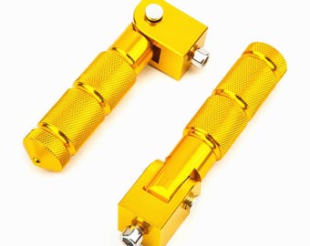 Universal Folding Motorcycle Footpegs: Aluminum, Non-Slip Footrests Pedals