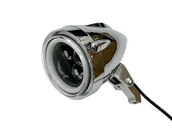 Universal 12V Headlight Motorcycle Bullet LED High/Low Beam Headllamp Front Light Dual Sport bike Atv Scooter