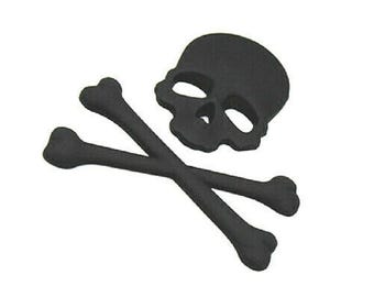 Metal Skull Crossbones Motorcycle Badge Emblem Decal Sticker Styling Tool