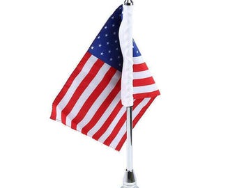 Motorcycle Luggage Rack Vertical American Flag Pole – Billet Aluminum Mount