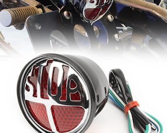 Universal Motorcycle Tail Light: Red Lens Brake Stop Lamp Bobber Touring Dual Sport Bikes