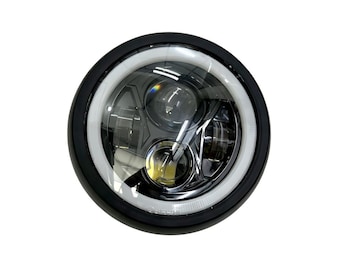 Universal 7.5inch Motorcycle LED Headlight: High/Low Beam DRL for Chopper Cafe Racer