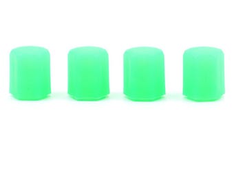 Luminous ABS Tire Valve Caps: Glowing Green Wheel Nozzles for Cars, Bikes (4pcs)