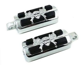 motorcycle Aluminum Skull Footpegs for Harley Male Mount Footrests