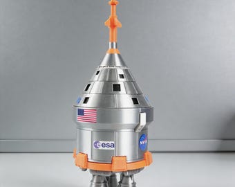 Modello della capsula spaziale Orion della NASA stampato in 3D, statuetta da scrivania che riproduce fedelmente la navicella spaziale dell'ESA.