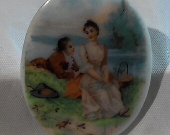 Vintage Porcelain Brooch