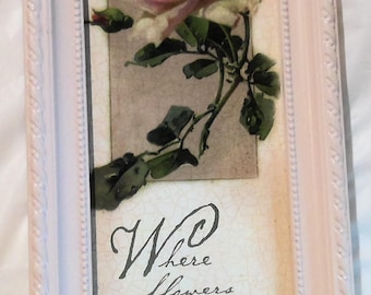 Victorian Light Pink Framed Rose Art