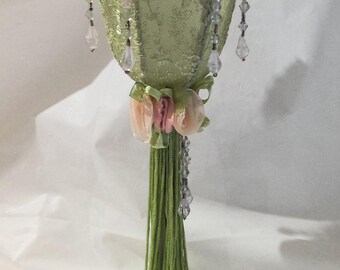 Victorian Sage Candle Holder and Stand