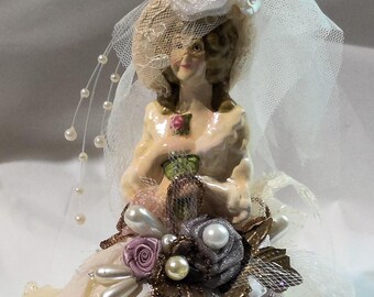 Vintage Victorian W. Klesti Lady Egg Shape Jewelry Box