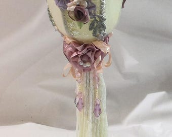 Vintage Victorian Candle Holder Cream Color