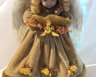 Victorian Vintage Winter Porcelain Angel
