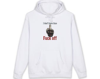 Sarcastische, stoere hoodie - Fuck Off, zware sweater, unisex, esthetische graphic