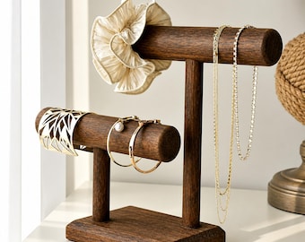 Soporte de madera para relojes, torre de exhibición de relojes, organizador de joyas para pulseras y collares, soporte minimalista para relojes (regalo)
