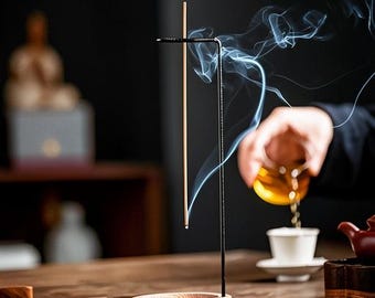 Upside Down Incense Burner Wooden Holder, Ash Catcher Stick Holder, Minimalist Zen Meditation Decor, Yoga Gift for Home