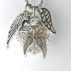 Angel wings Heart diffuser necklace