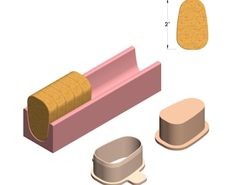 2" taps toelopende cakepopvorm STL met blad, snijder en zuiger – cakepopvorm voor 3D-printen – (digitale download)