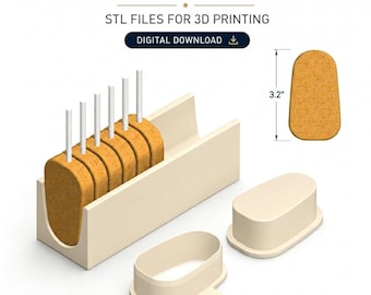 3.2" Tapered Cakesicle Cake Pop Mold STL with Tray, Cutter and Plunger – Cake Pop Mold for 3D Printing – (Digital Download)