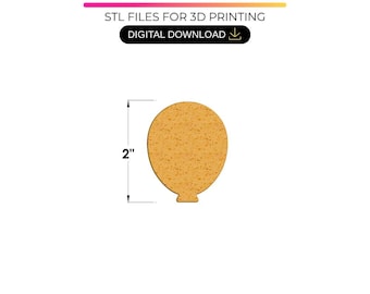 2" balloncakevorm STL met blad, mes en zuiger – cakepopvorm voor 3D-printen – (digitale download)