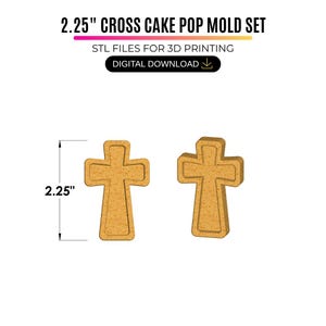 Cross Cake Pop Mold STL with Tray, Cutter and Plunger – Christmas Cake Pop Mold for 3D Printing – (Digital Download)