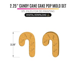 Candy Cane Cake Pop Mold STL with Tray, Cutter and Plunger – Christmas Cake Pop Mold for 3D Printing – (Digital Download)