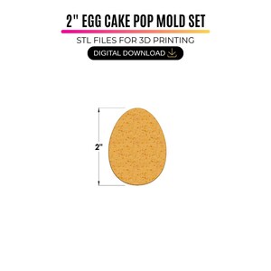 2" Egg Cake Pop Mold STL with Tray, Cutter and Plunger – Cake Pop Mold for 3D Printing – (Digital Download)