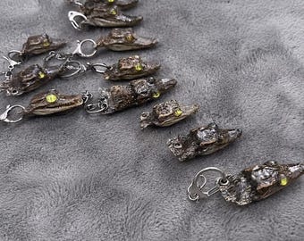 Real Crocodile Head Keychain | Ethically Sourced Preserved Alligator Head Specimen | Oddities Curio Bag Charm