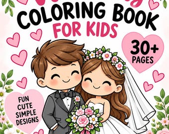 Wedding Coloring Book for Kids Printable | Wedding Coloring Pages | Kids Wedding Table Activity | Wedding Favour | Instant Download PDF