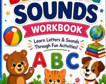 Beginning Sounds Learning Book Printable PDF|Preschool Phonics Activities|Letter Sounds Workbook|Homeschool Resource