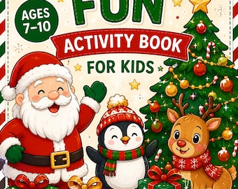 Christmas Activity Book for Kids Ages 7-10 | Printable Christmas Games & Puzzles | Kids Holiday Activity Book | Instant Download