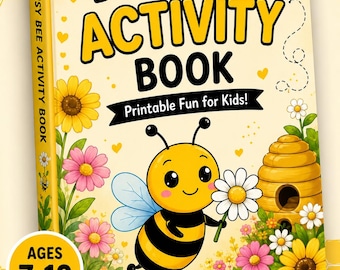 Busy Bee Activity Book for Kids | Printable Bee Activities | Honey Bee Worksheets, Games, Coloring Pages & Puzzles | Instant Download